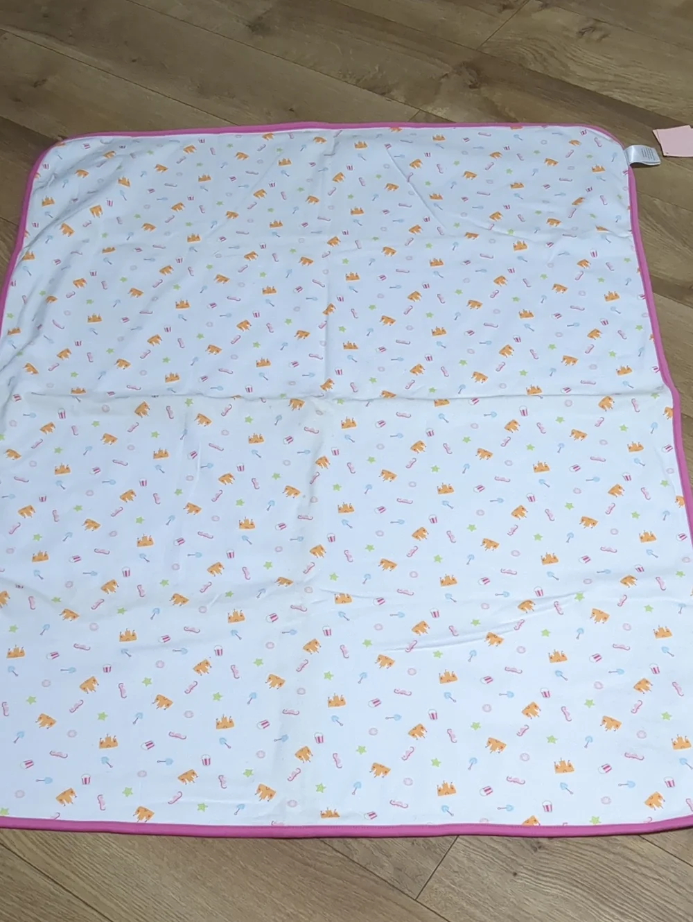 Gymboree  Castle Sea Horse Pail Shovel Reversible Pink Baby Blanket 2007 NWT